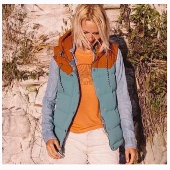 Patagonia Jackets & Blazers - Rare! Patagonia 'Mogul Blue/Sisu Brown' w/ Mushroom Print Bivy Vest - Size M